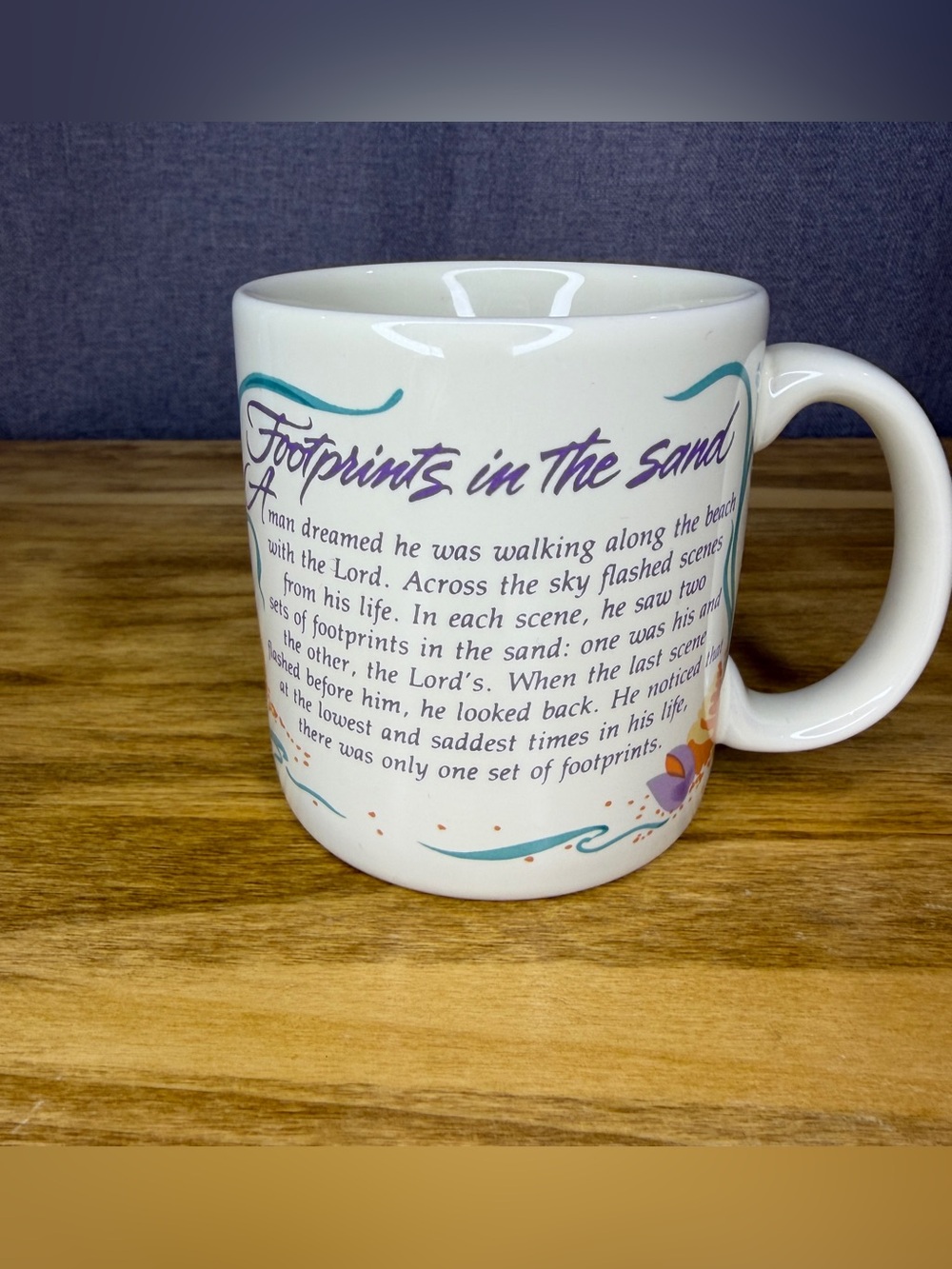 Carlton Stoneware Footprints in the Sand Mug Coffee Cup